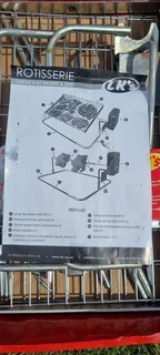 Large flat basket &amp; spit rotisserie.