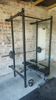 Gym Rack, Collapseable Low Profile Squat Rack, And Equipmemt