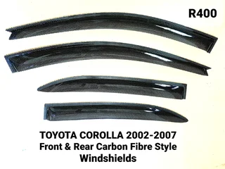 Toyota Corolla 2002-2006 Front + Rear Carbon Fibre Looks Windshields