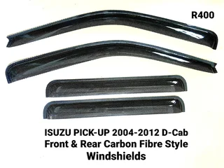 Isuzu Pickup D-cab 2004-2011 Front + Rear Carbon Fibre Looks Windshields