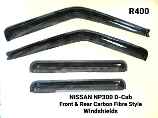 Nissan NP300 D-Cab Front + Rear Carbon Fibre Looks Windshields