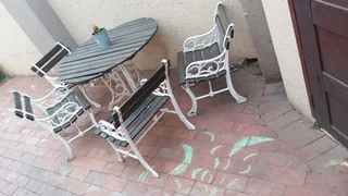 Cast iron garden table and chairs