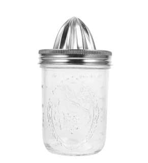 Glass Drink Dispenser with Metal Stand &amp; Citrus Juicer Set