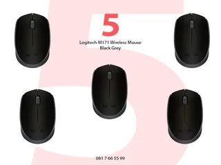 5x Logitech M171 Wireless Mouse - Black Grey