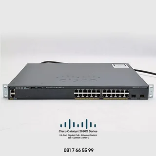 Cisco Catalyst 2960-X (WS-C2960X-24PD-L) Switch - 24 GigE PoE+ 370W, 2 x 10G SFP+, LAN Base
