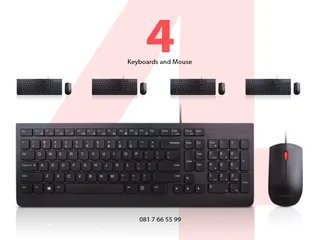 4x Lenovo Essential Wired Keyboard and Mouse Combo - Sealed Units