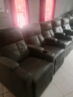 5 sitter electric recliner leather couch for sale