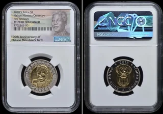 2018 Ms69 &amp; 2018 PF70 Mandela  R5 Coin Ngc Graded