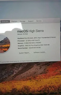 MACBOOK PRO 2017,INTEL CORE i5&#64;3.1 GHz,8GB RAM,256GB SSD R6999