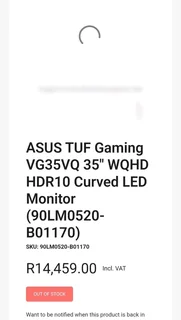 Asus Tuf Gaming Vg35vq,3440 X 1440 Uwqhd Resolution, 100hz Refresh Rate R8999