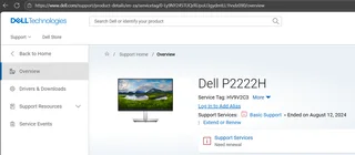 Dell P2222H monitor
