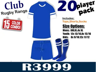 Rugby kits on sale