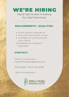 We’re Hiring A Nail Technician