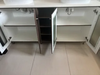 1.7m double basins with cupboard and mixer