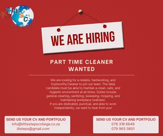a cleaner wanted