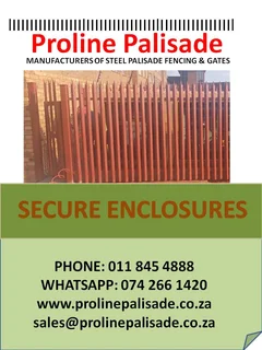 PALISADE FENCING, GATES AND PAINT