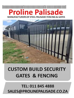 STEEL PALISADE FENCING, GATES AND PAINT