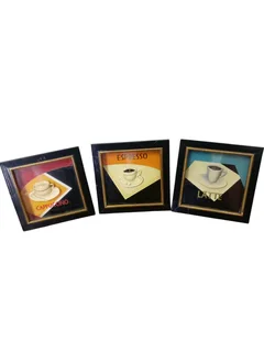 Relief style sculpture paintings X 3