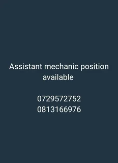 Assistant Mechanic Vacancy