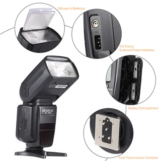 Canon E-TTL Flash Speedlite Andoer AD-980, GN58, Master/Slave, HSS 1/8000s. Brand new.