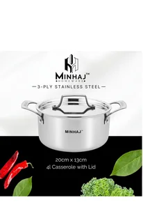 Minhaj - 3 Ply Stainless Steel 10 Piece Cookware Set
