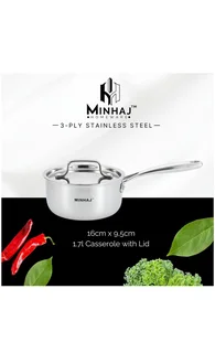 Minhaj - 3 Ply Stainless Steel 10 Piece Cookware Set