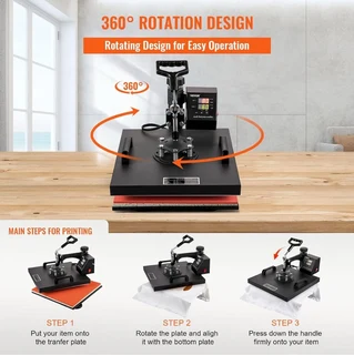 Brand new heat press 38cmx38cm, heat press machine, 360° swing away tshirt press machine digital con