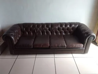 Brown Leather Couch
