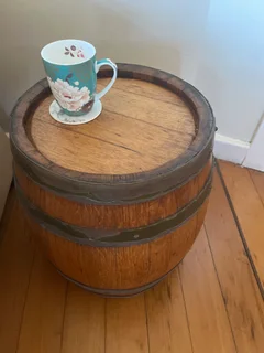 Oak barrel table