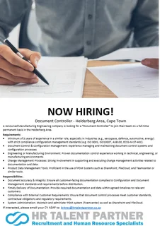 Document Controller - Helderberg Area