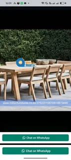 X - legged table and benches set