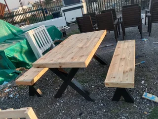 X-table and benches sets