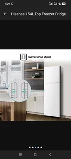 Hi Sense 154L top freezer Fridge White