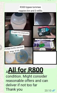 kids and baby stuff nappy bin, potty etc