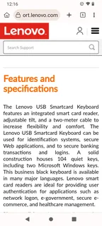Lenovo USB smart card keyboard KUS0866 for sale