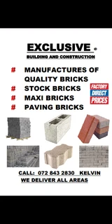 Building materials, cement stock bricks, maxi bricks, hardware,  pavers, building materials, slab
