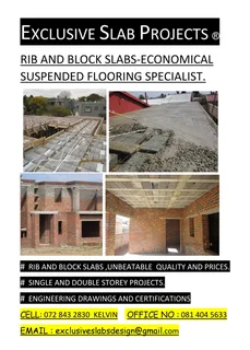 Rib And Block ,slab,concrete  Slab, Decking,slab,lintels,blocks,  First Floor Slab Specialist, Pre