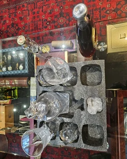 Bar Visor - Crystal Whiskey Decanter and 6 Glasses