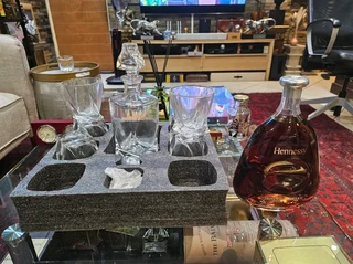 Bar Visor - Crystal Whiskey Decanter and 6 Glasses