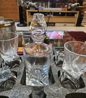 Bar Visor - Crystal Whiskey Decanter and 6 Glasses
