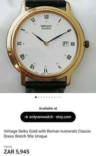 Seiko Gold 1990&#39;s Vintage Gold Watch