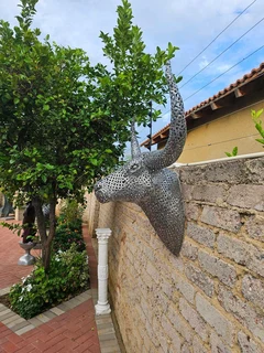 Bull&#39;s Head Metal Washers Sculpture