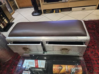 Aviator Style 2 Drawers Aluminium Bench