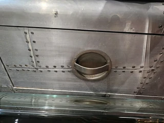 Aviator Style 2 Drawers Aluminium Bench