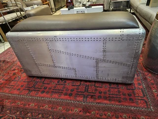 Aviator Style 2 Drawers Aluminium Bench