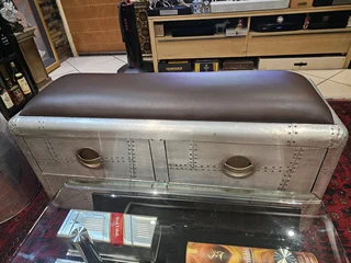 Aviator Style 2 Drawers Aluminium Bench