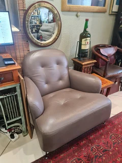 Ligne-Roset Okura Vintage Lowback Leather Armachair