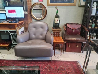 Ligne-Roset Okura Vintage Lowback Leather Armachair