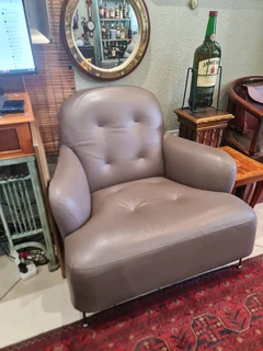 Ligne-Roset Okura Vintage Lowback Leather Armachair