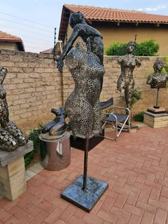 Female Torso Metal Washers Sculpture
